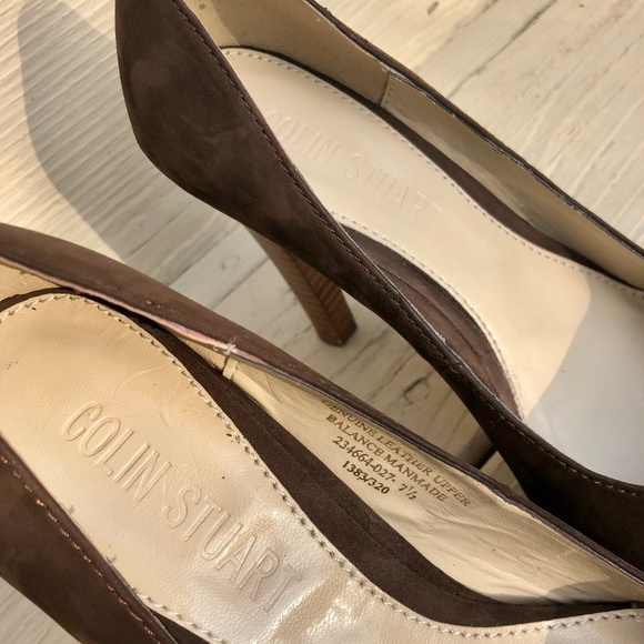 Colin Stuart/Nordstrom Brown Suede 4" Heels, 7.5 - Picture 6 of 8